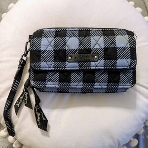 Vera Bradley Blue and Black Plaid Wristlet